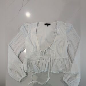 Lulus Cropped Tie front Top Size XS